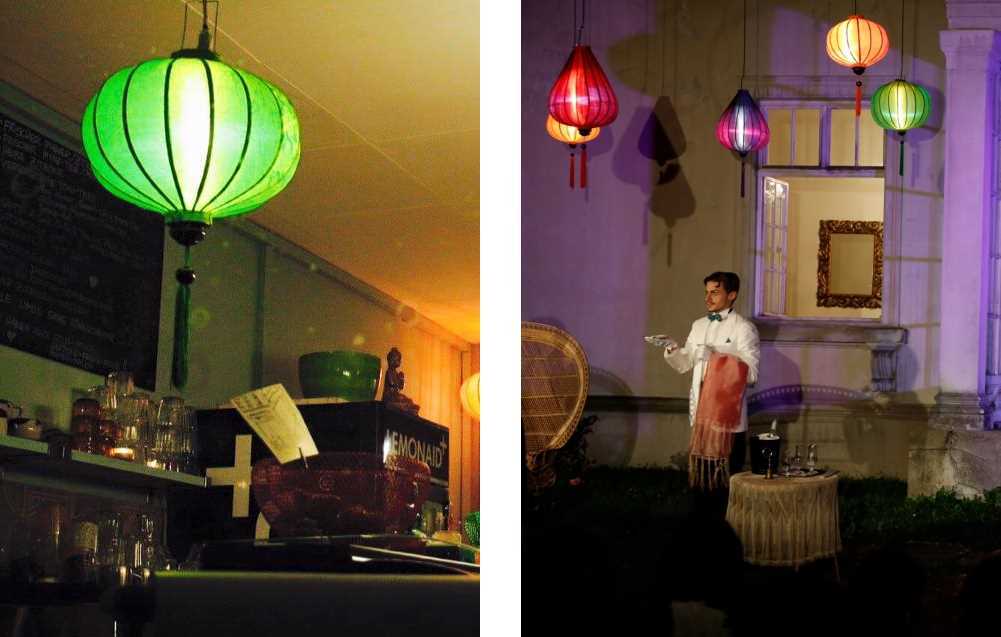 Groene Vietnamese lampions als hanglamp