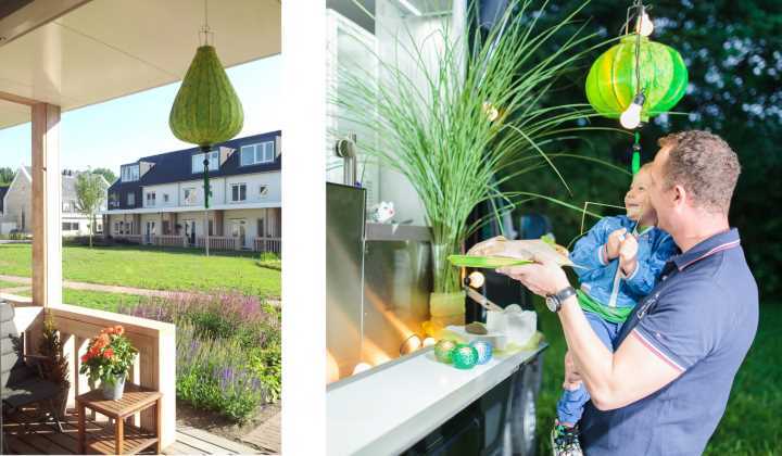 Groene lampionnen als decoratie huis en tuin
