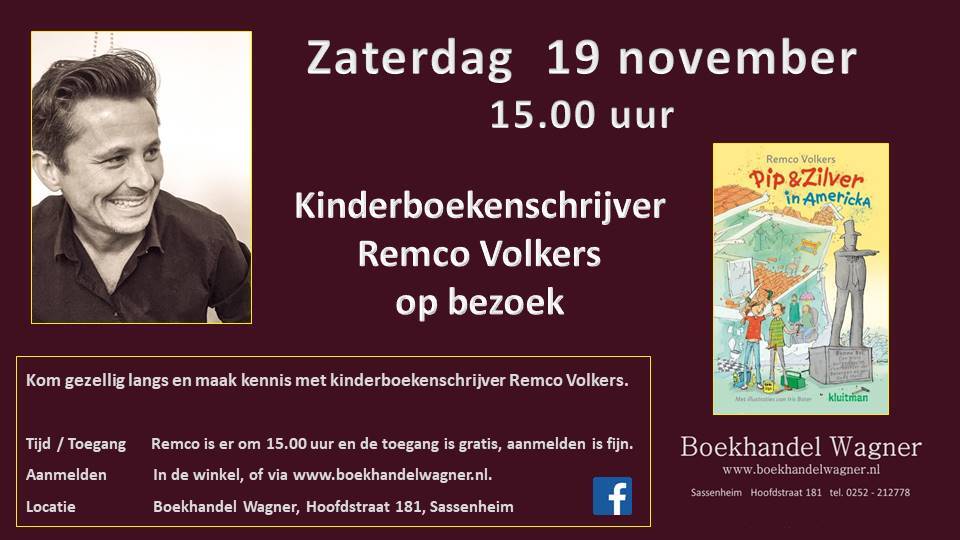 Uitnodiging: Kinderboekenschrijver Remco Volkers op bezoek