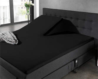 Splittopper Jersey Hoeslaken Zwart 140 x 200