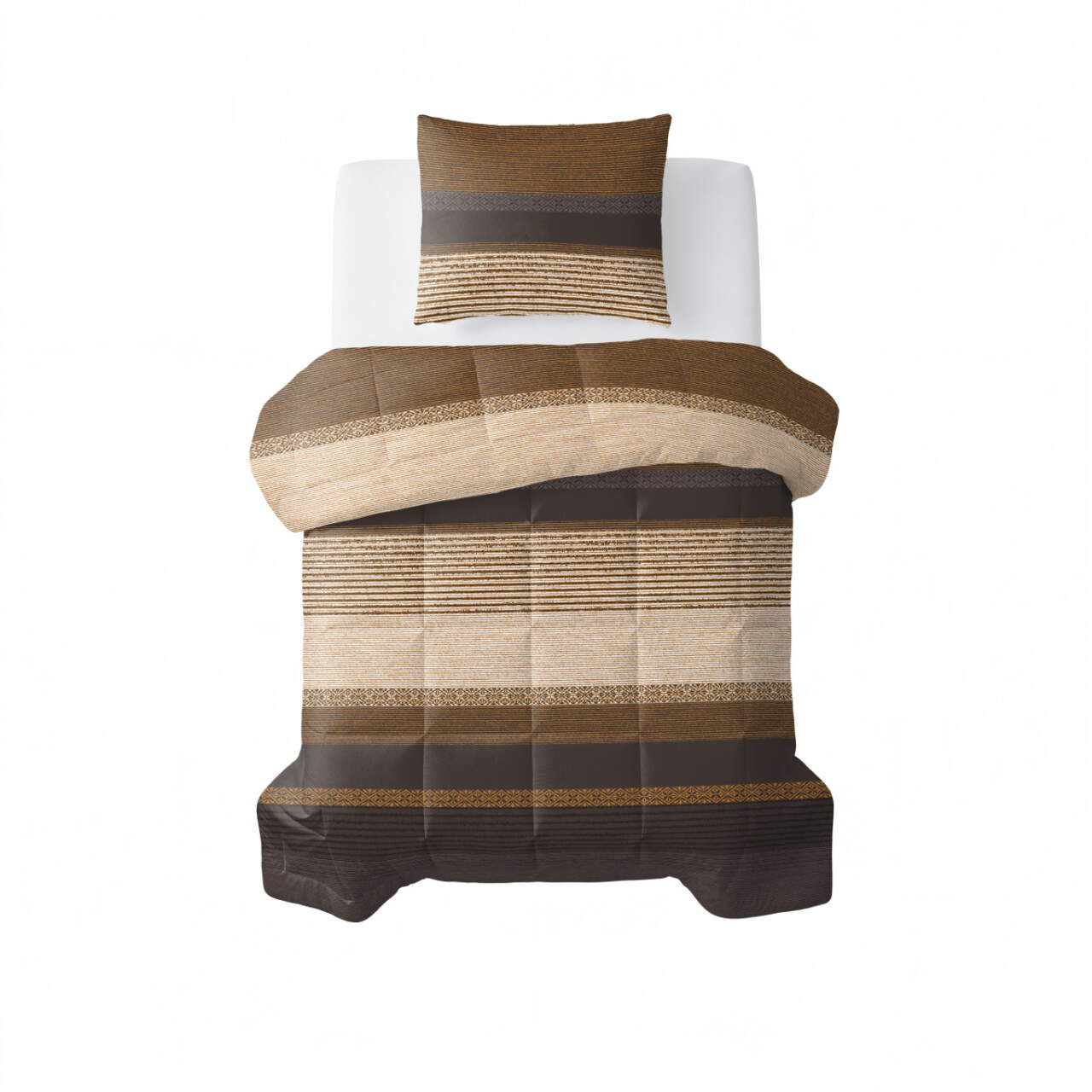 All-in one Lazy dekbed Marina Taupe 140 x 200 Met Kussensloop