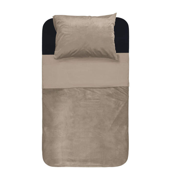 Velvet Piping Taupe / Grijs 140 x 220