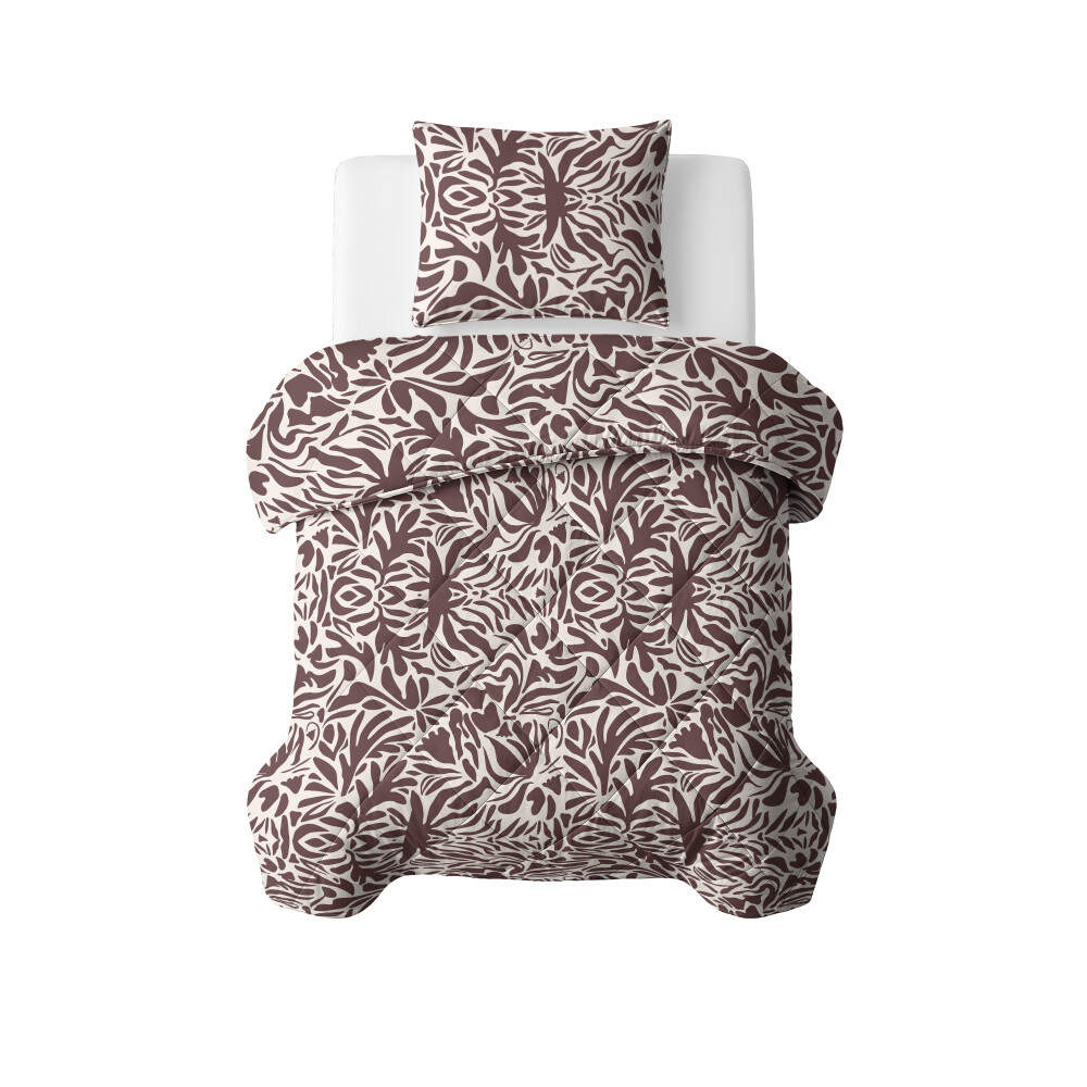 Lazy Dekbed Denzo Rood/Bruin 140 x 200 Met Kussensloop