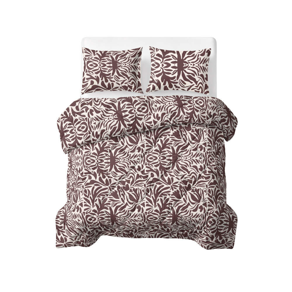 Lazy Dekbed Denzo Rood/Bruin 200 x 200 Met Kussenslopen