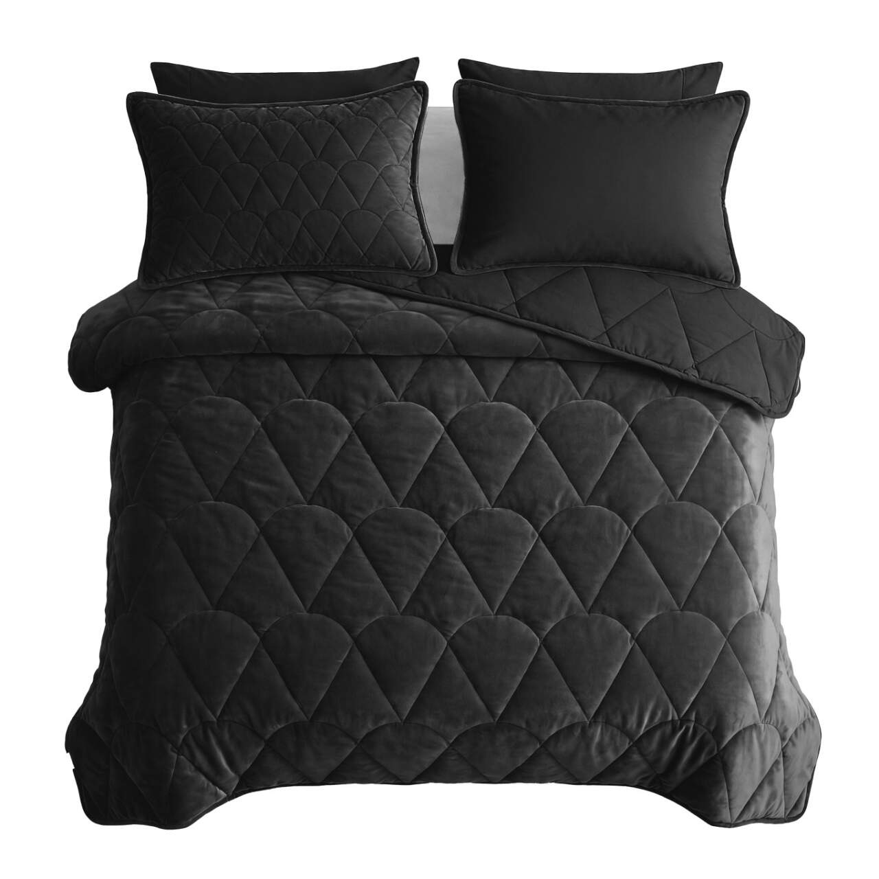 Lazy Dekbed Velvet Zwart 200 x 200 Met Luxe Kussenslopen