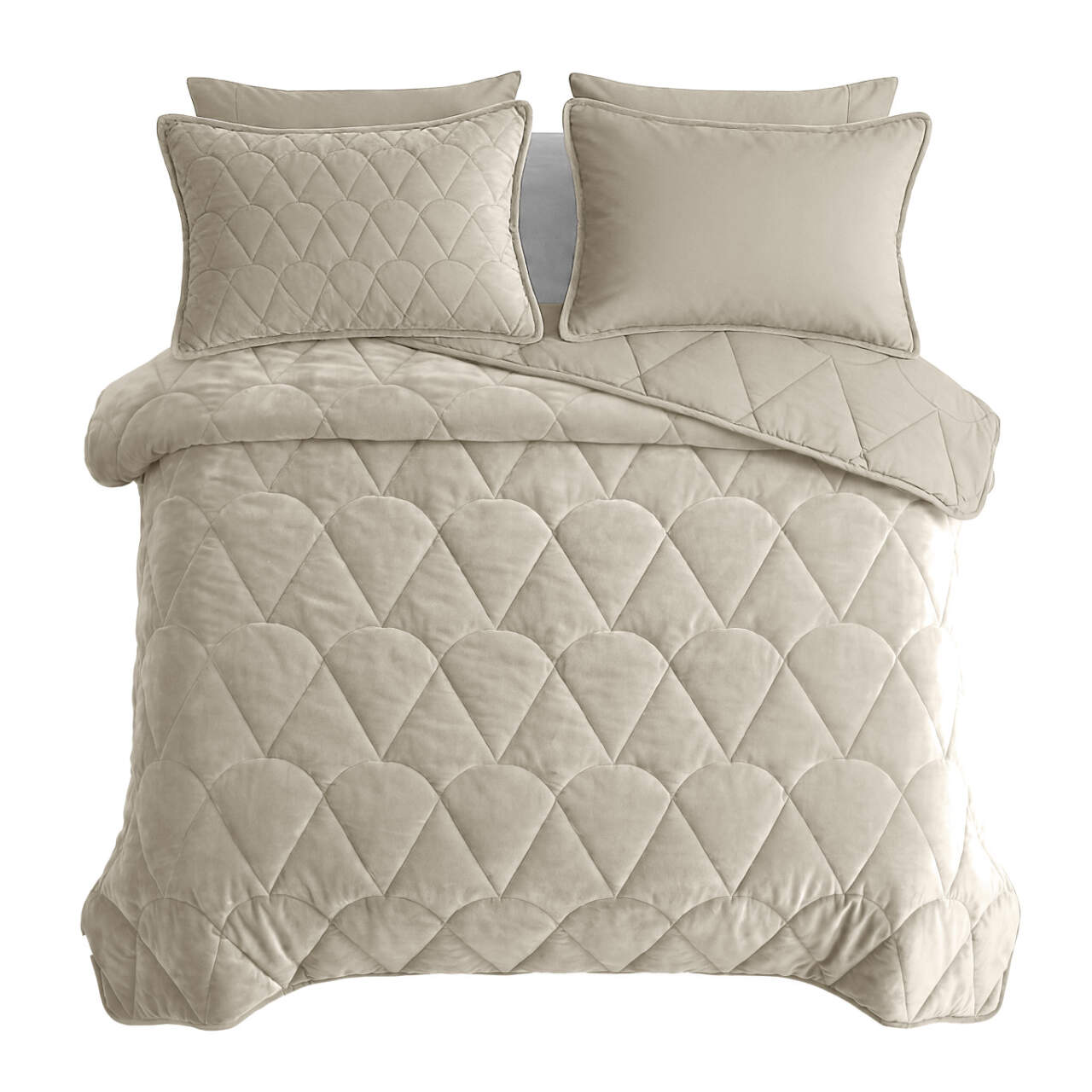 Lazy Dekbed Velvet Taupe/Grijs 200 x 200 Met Luxe Kussenslopen