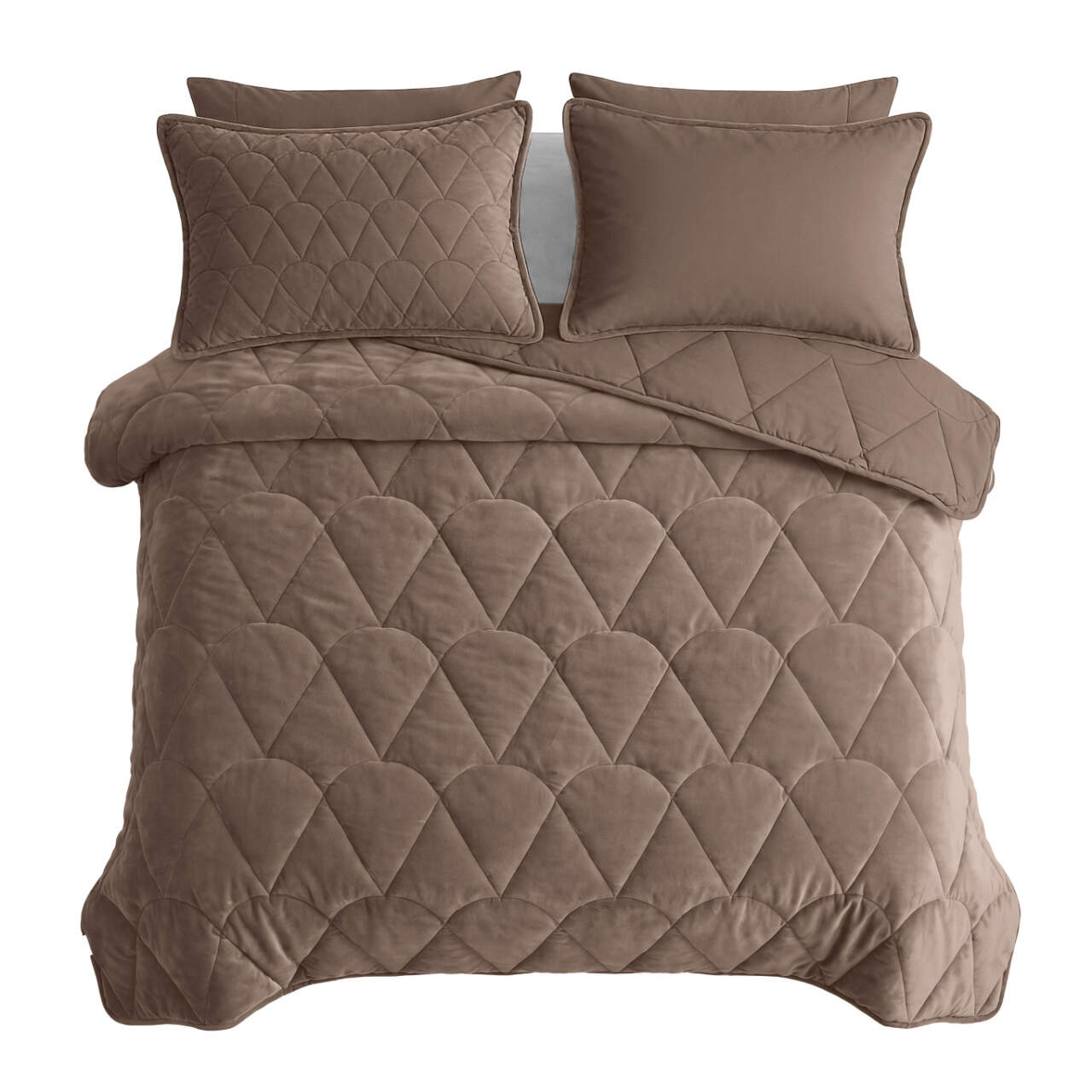 Lazy Dekbed Velvet Taupe/Bruin 200 x 200 Met Luxe Kussenslopen