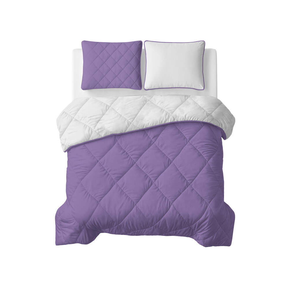 Lazy Dekbed Uni Beige - Lavendel 200 x 200 Met Kussenslopen