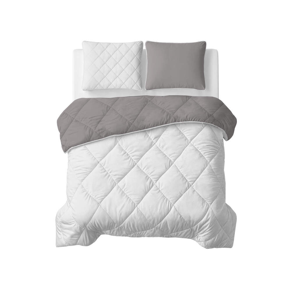 Lazy Dekbed Uni Beige - Taupe/Grijs 200 x 200 Met Kussenslopen
