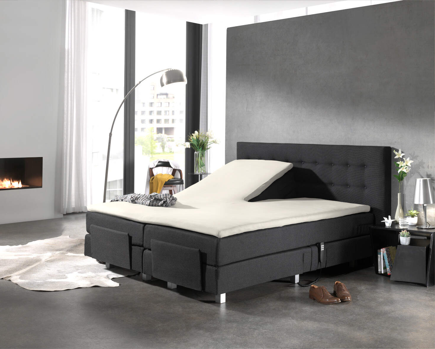 Splittopper Katoen Hoeslaken Creme 140 x 200
