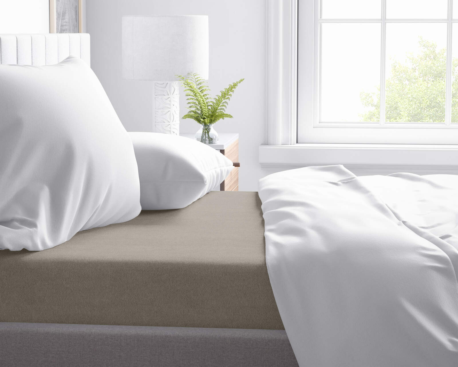 Flanel Premium Laken Taupe 260 x 250