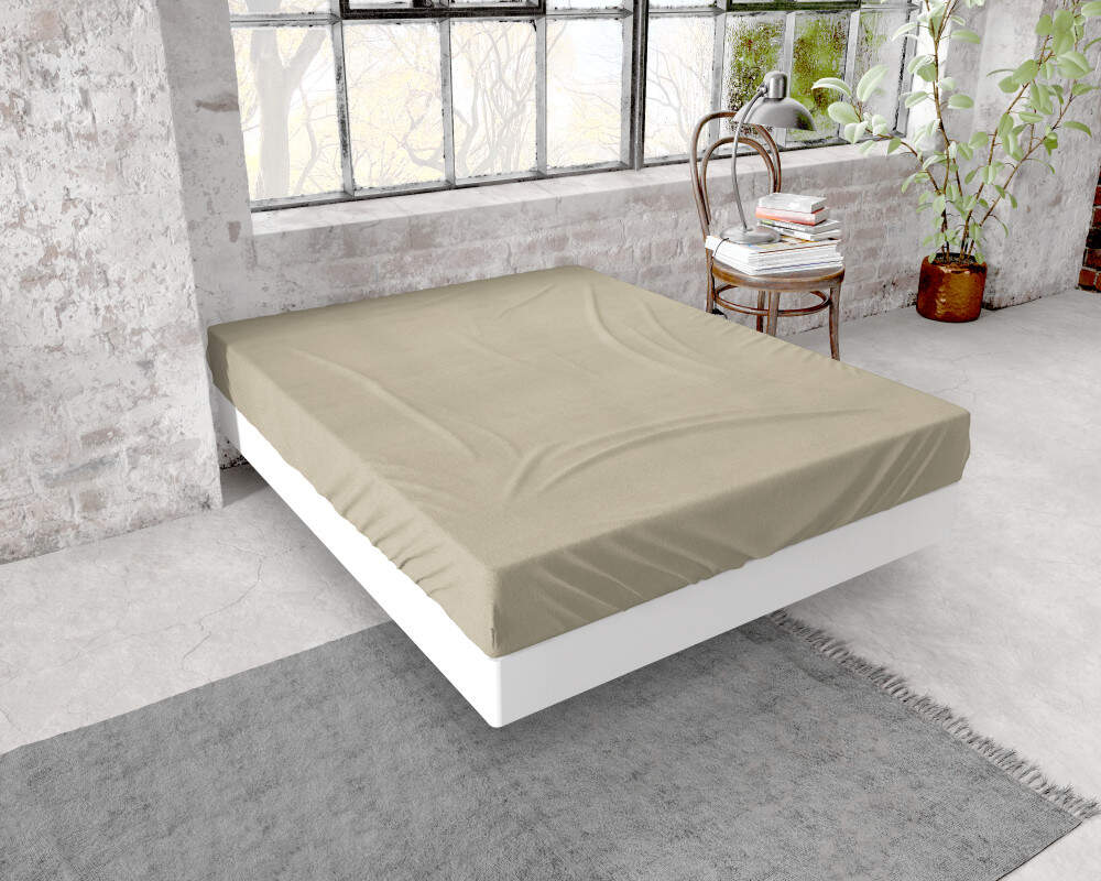 Flanel Premium Hoeslaken Taupe 180 x 200/210