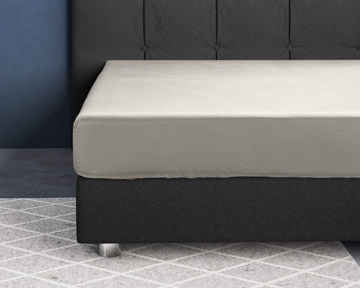 Satijnen Hoeslaken Creme 90 x 220