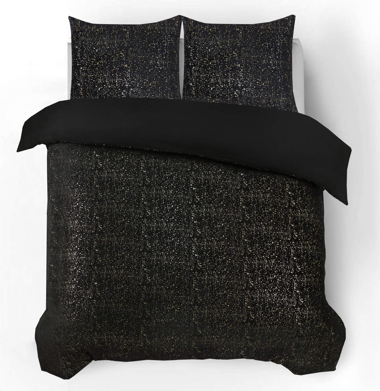 Glamour Flanel Sprankle Foil Zwart 200 x 200/220