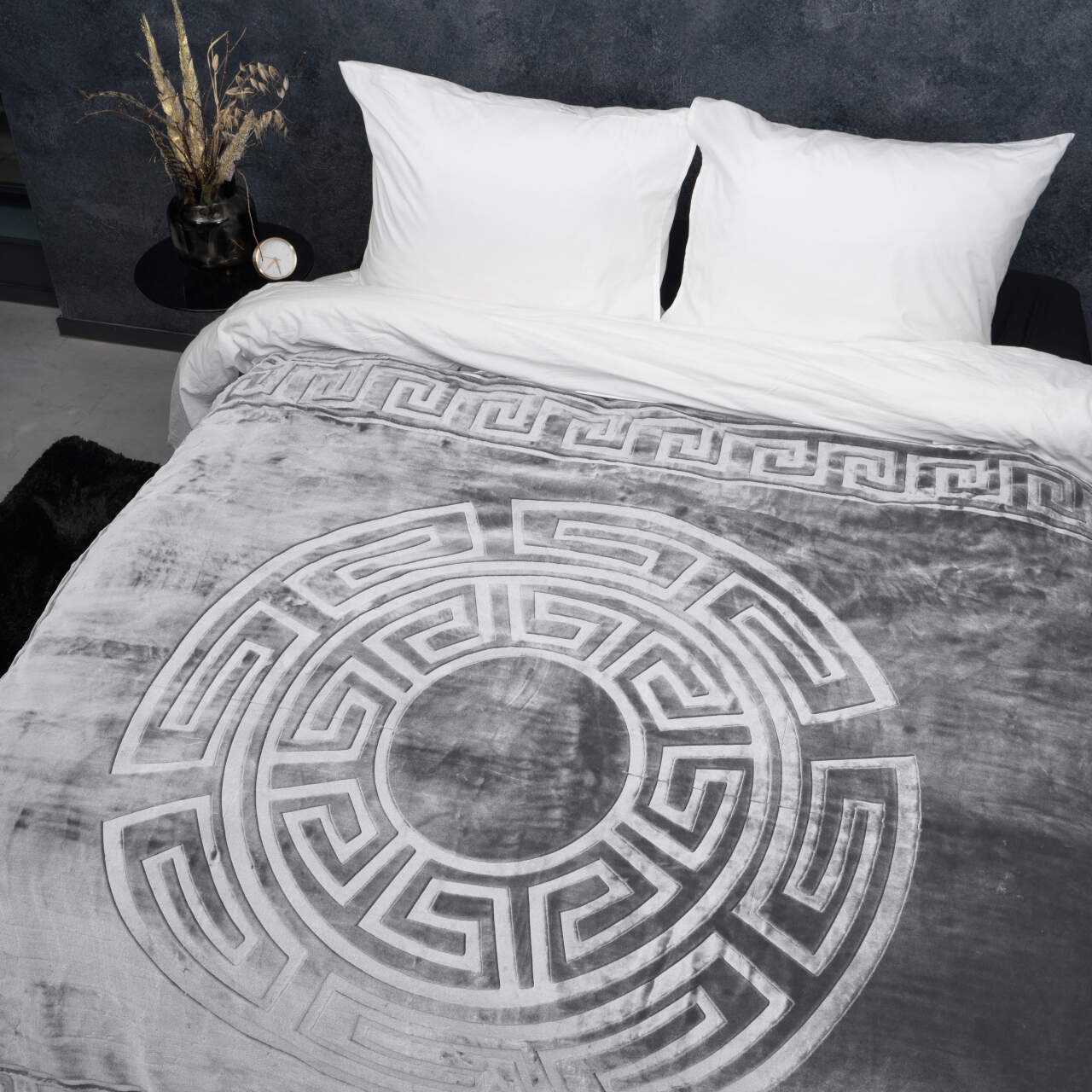 Embossed Zeta Deken Grijs 200 x 240