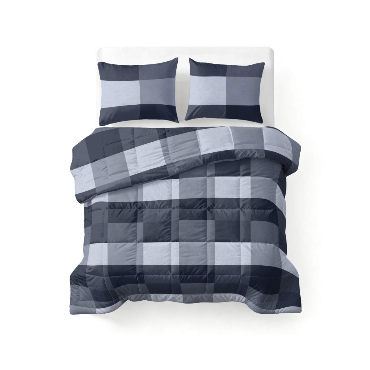 All-in one Lazy dekbed Anne Blauw 240 x 220 Met Kussenslopen