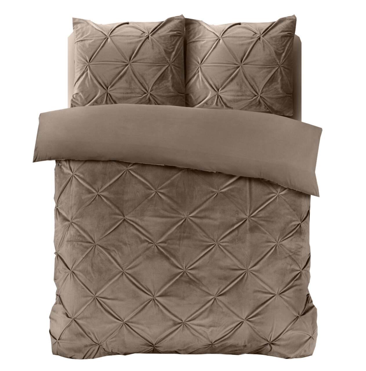 Velvet Pintuck Taupe 140 x 200/220