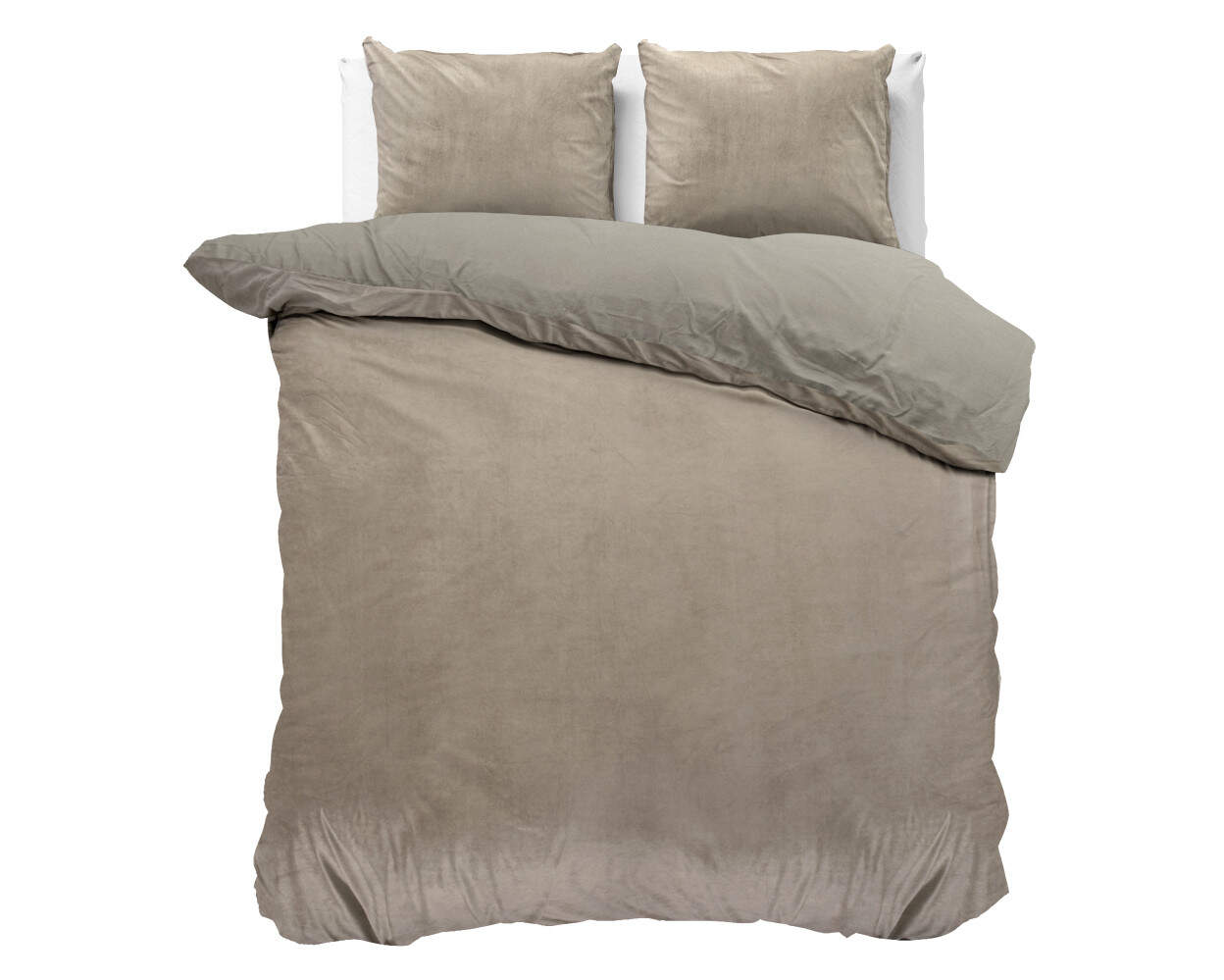 Velvet uni Taupe/Grijs 200 x 200/220