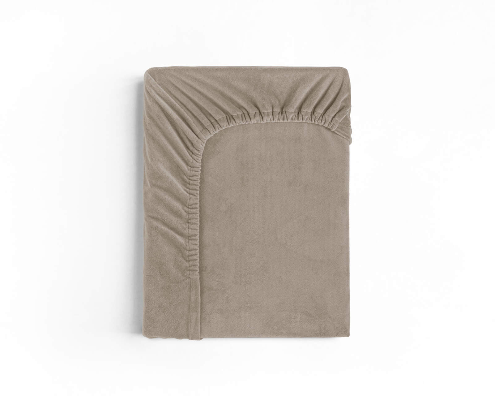 Velvet hoeslaken Taupe/Grijs 140 x 200