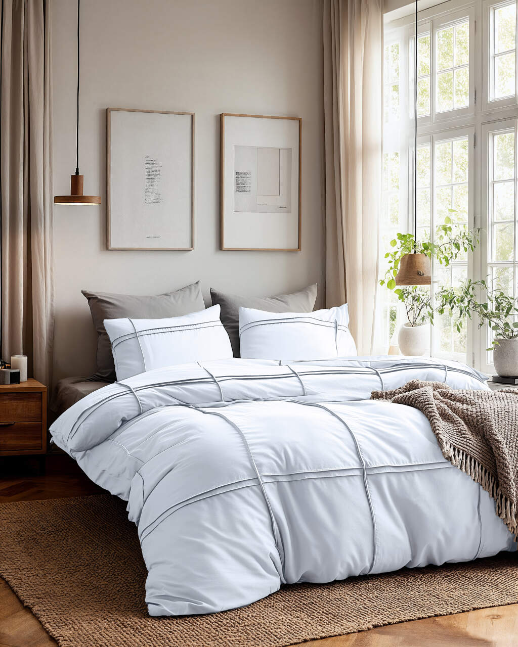 Washed Tufted Wit 240 x 200/220