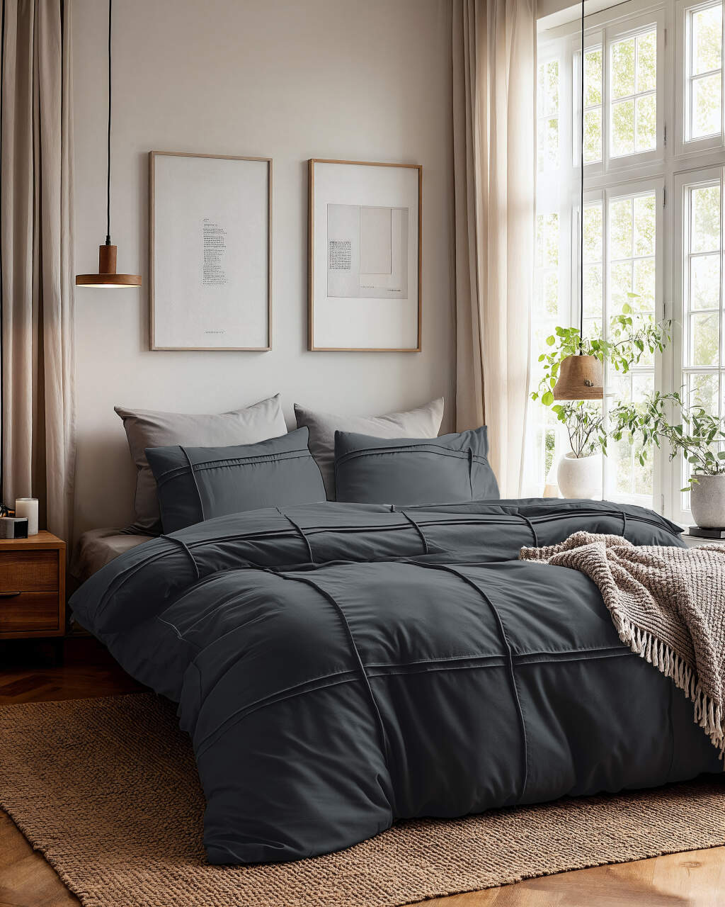 Washed Tufted Antraciet 240 x 200/220