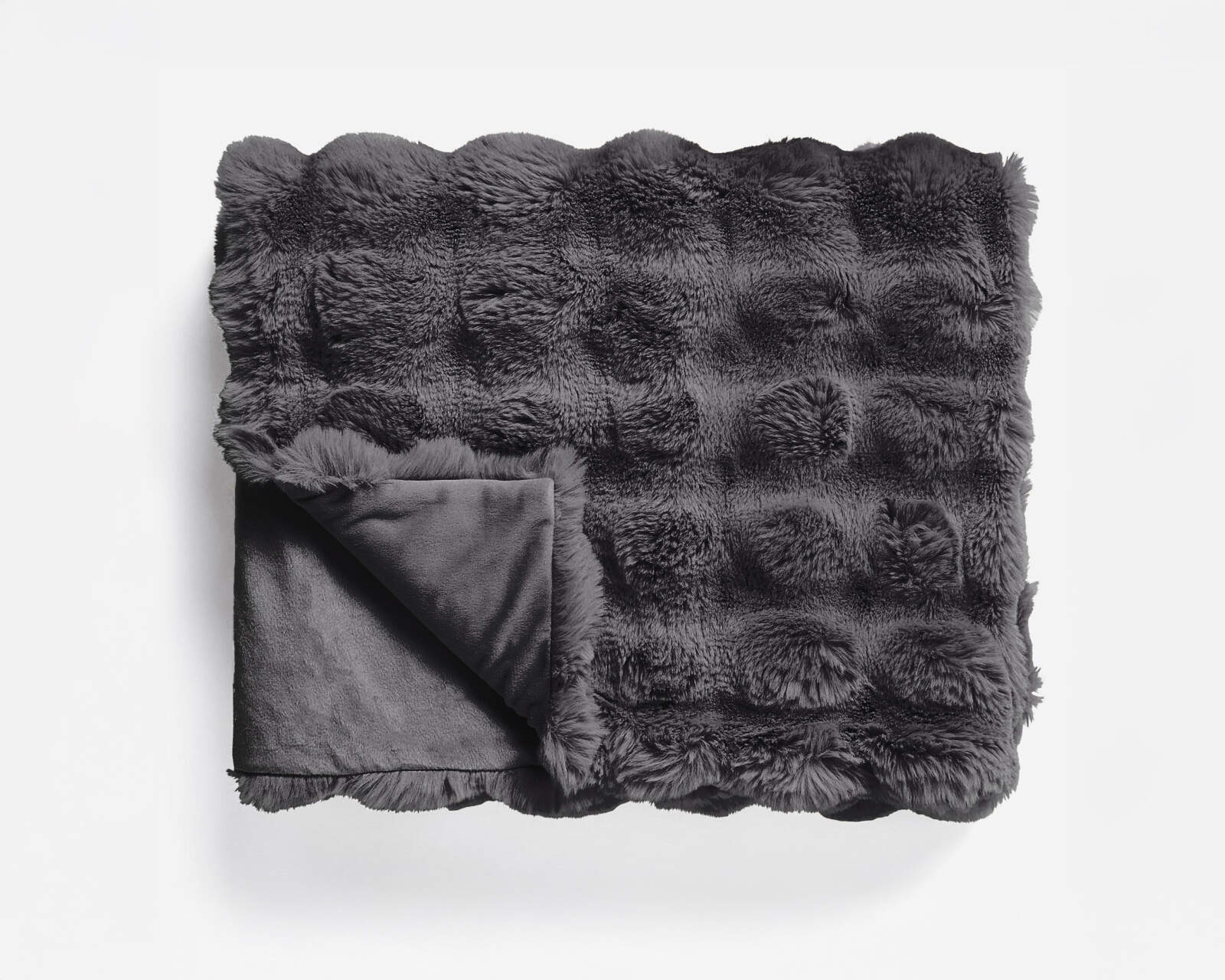 Pom Rabbit Fur plaid Antraciet 240 x 200