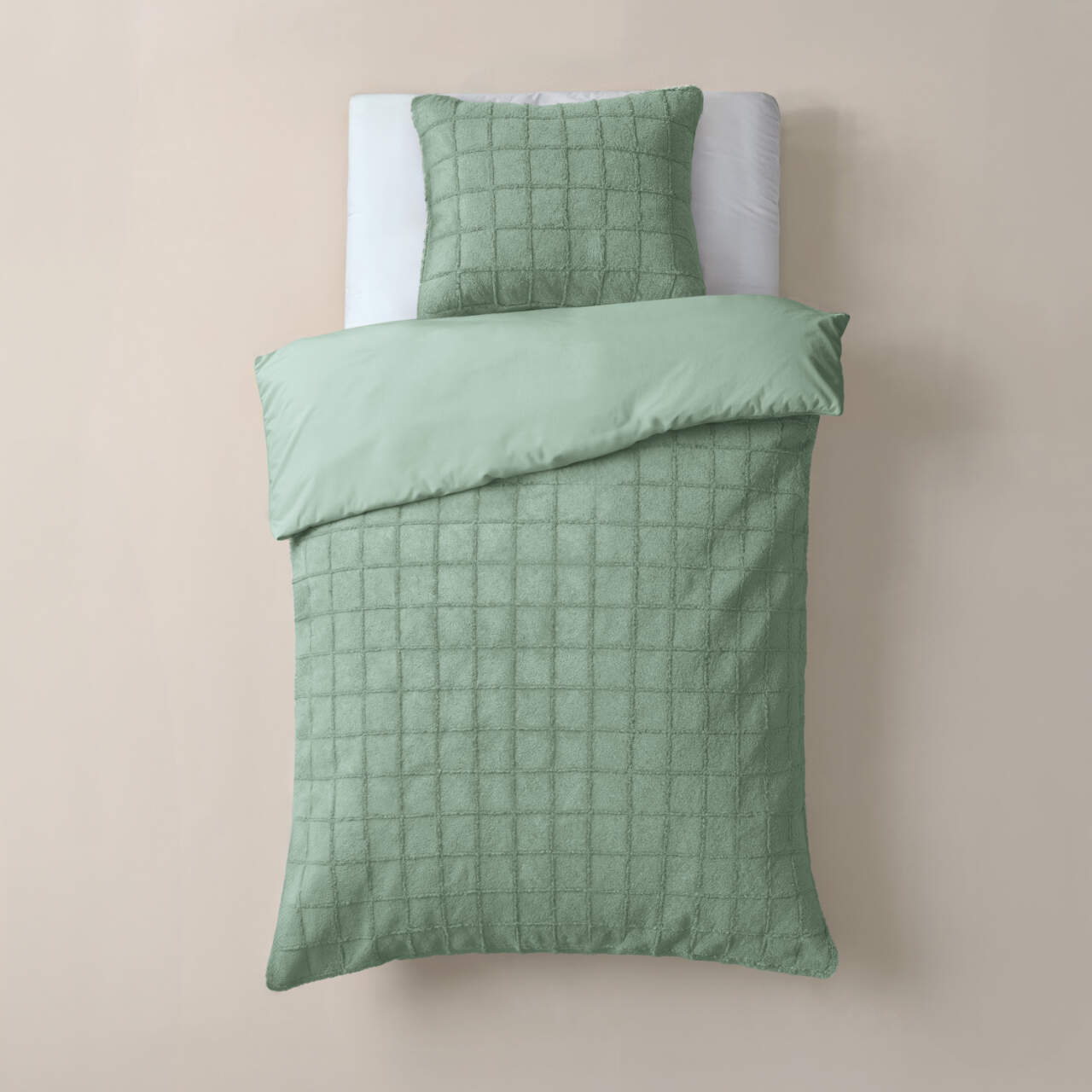 Faux Fur Check Donker Groen 140x200/220