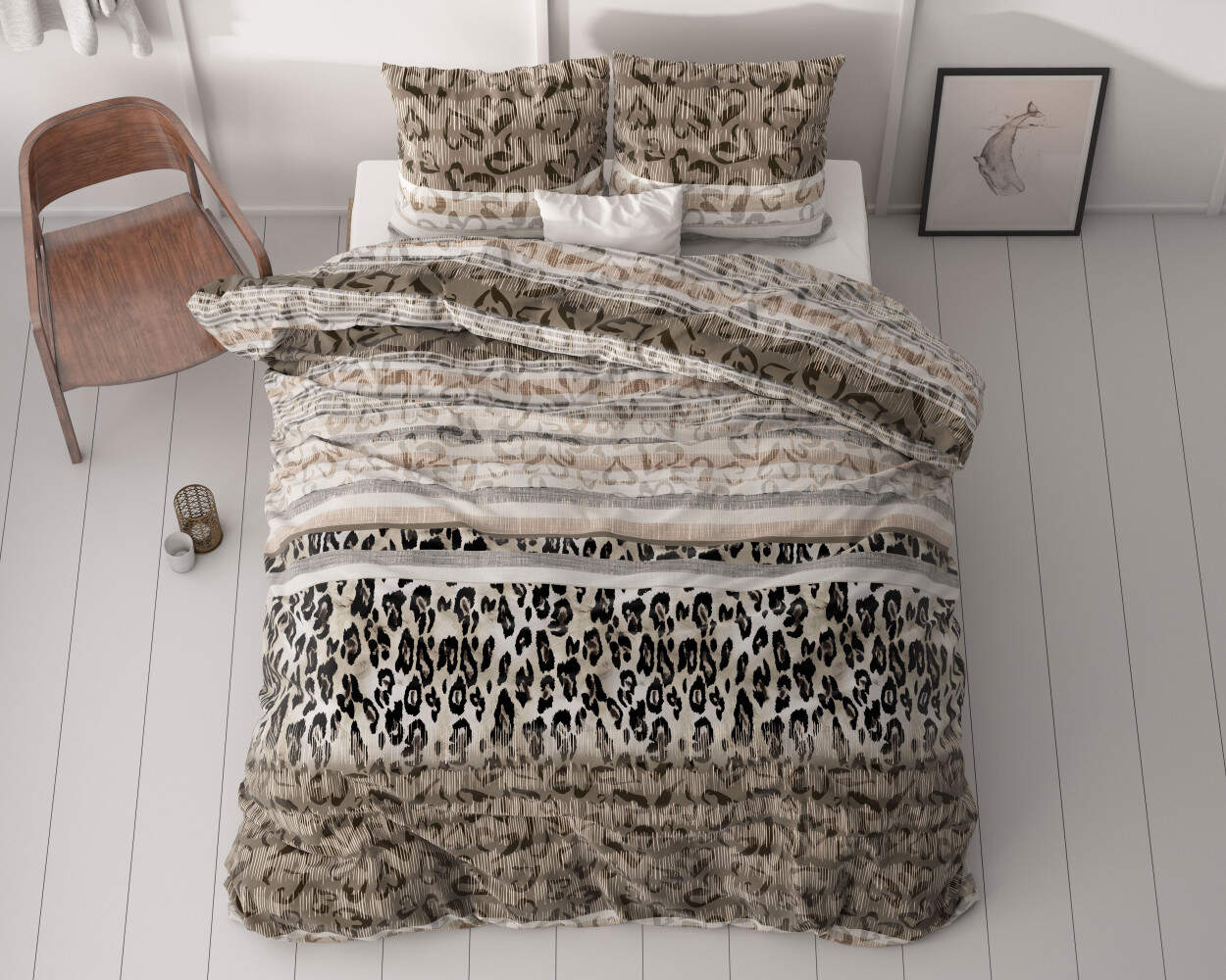 Tiger leopard Taupe 200 x 220