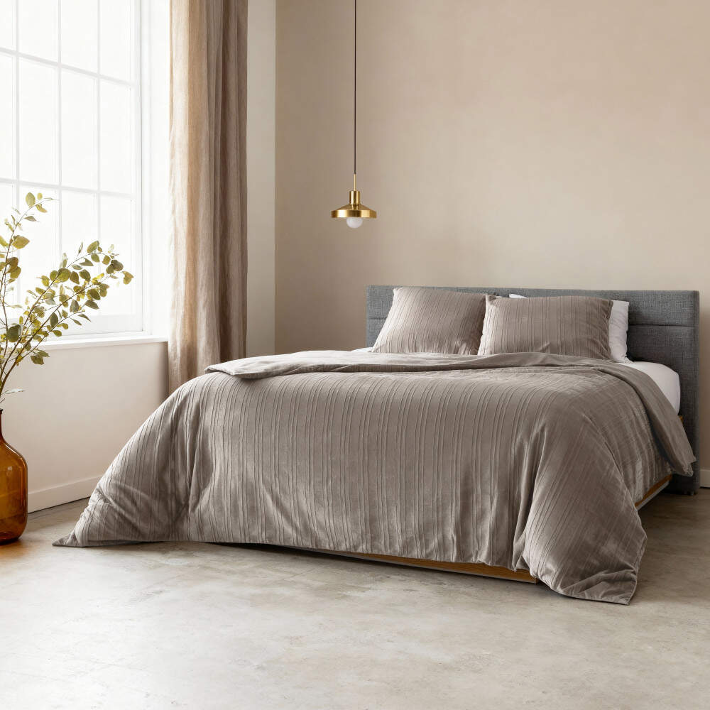 Velvet Lining Taupe/Grijs 140 x 200/220