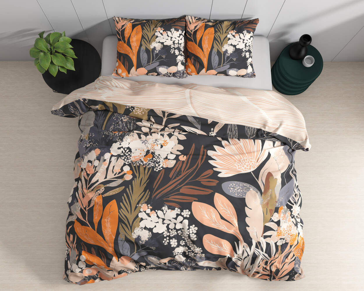 Mystical garden Zwart 200 X 200/220
