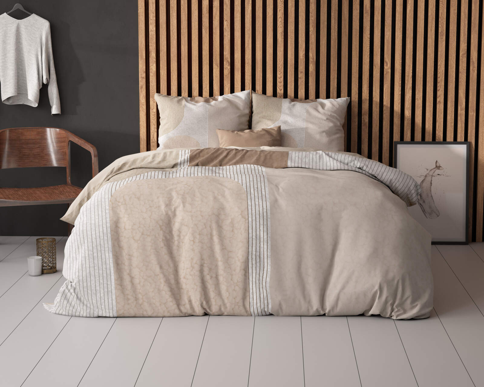 Teddy Print Cr&egrave;me 240 x 200/220