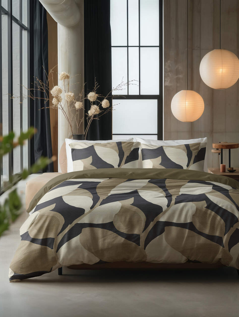 Graphic Garden Antraciet 200 x 200/220