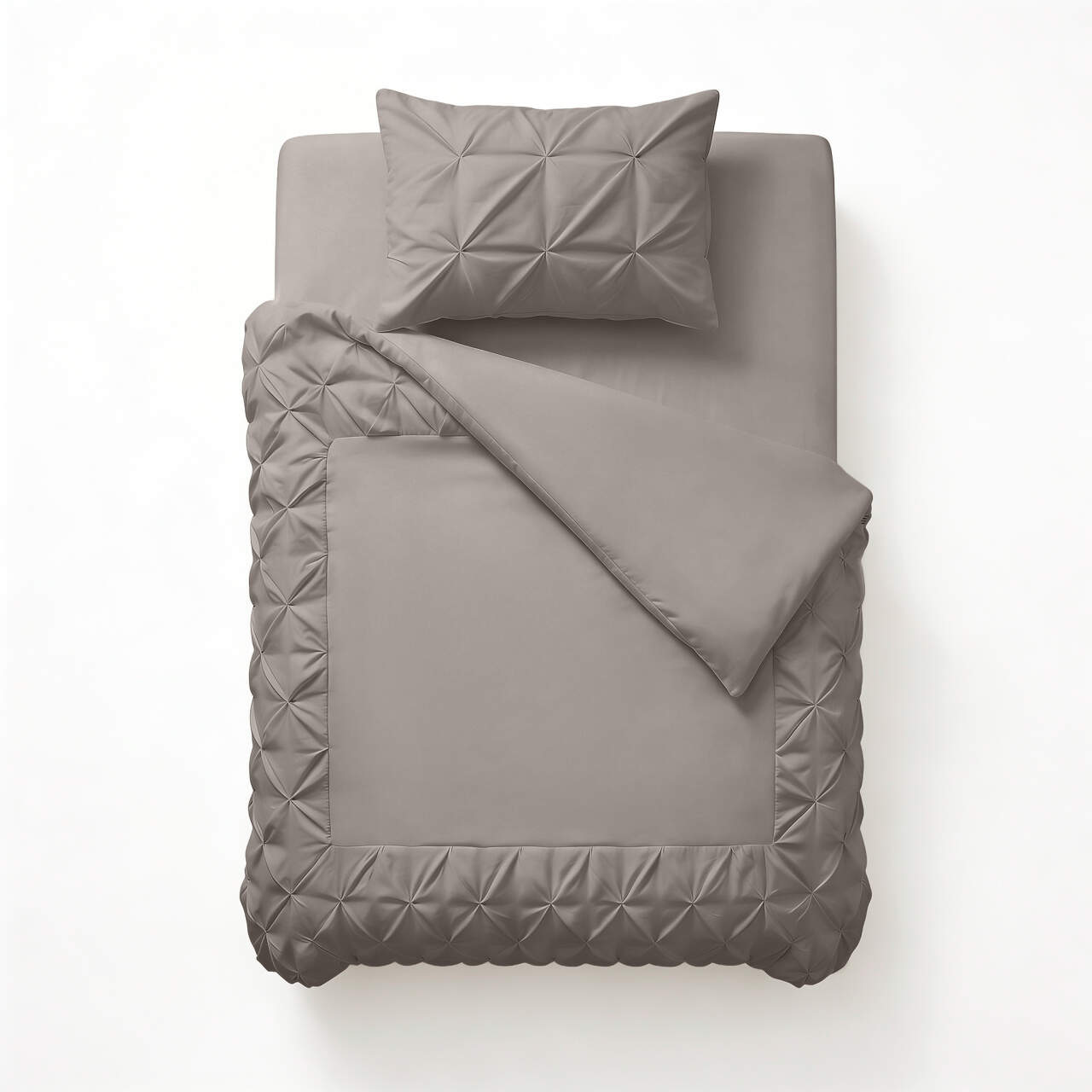 Border Pintuck Taupe/Grijs 140 x 200/220