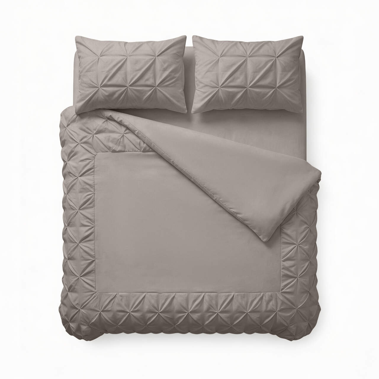 Border Pintuck Taupe/Grijs 200 x 200/220