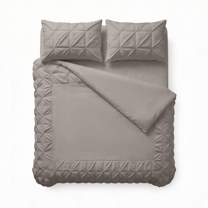 Border Pintuck Taupe/Grijs 240 x 200/220