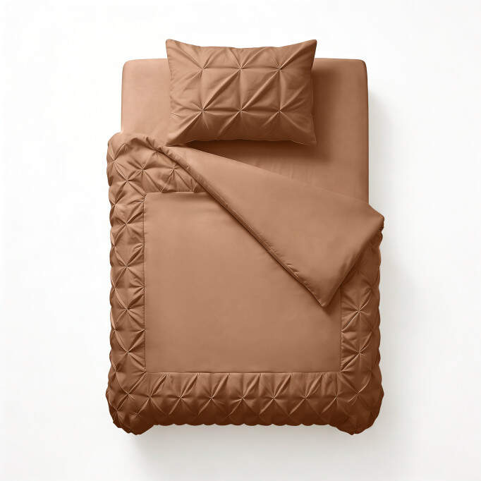Border Pintuck Mocha Moose 140 x 200/220