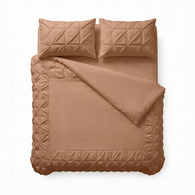 Border Pintuck Mocha Moose 200 x 200/220