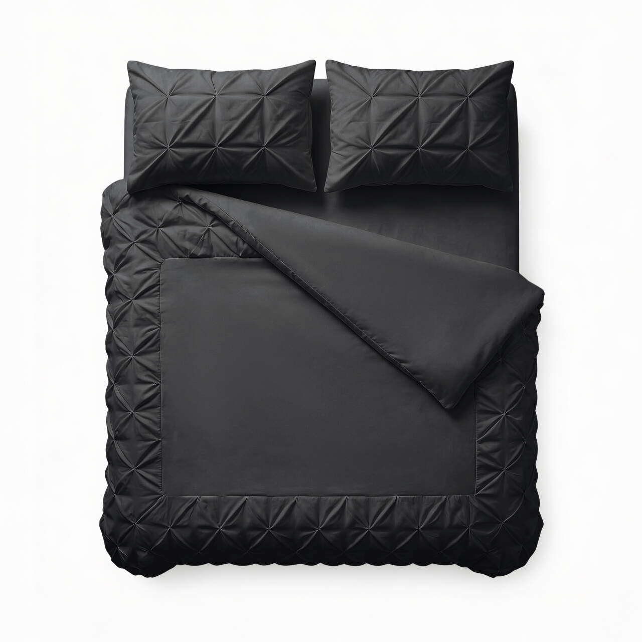 Border Pintuck Zwart 200 x 200/220