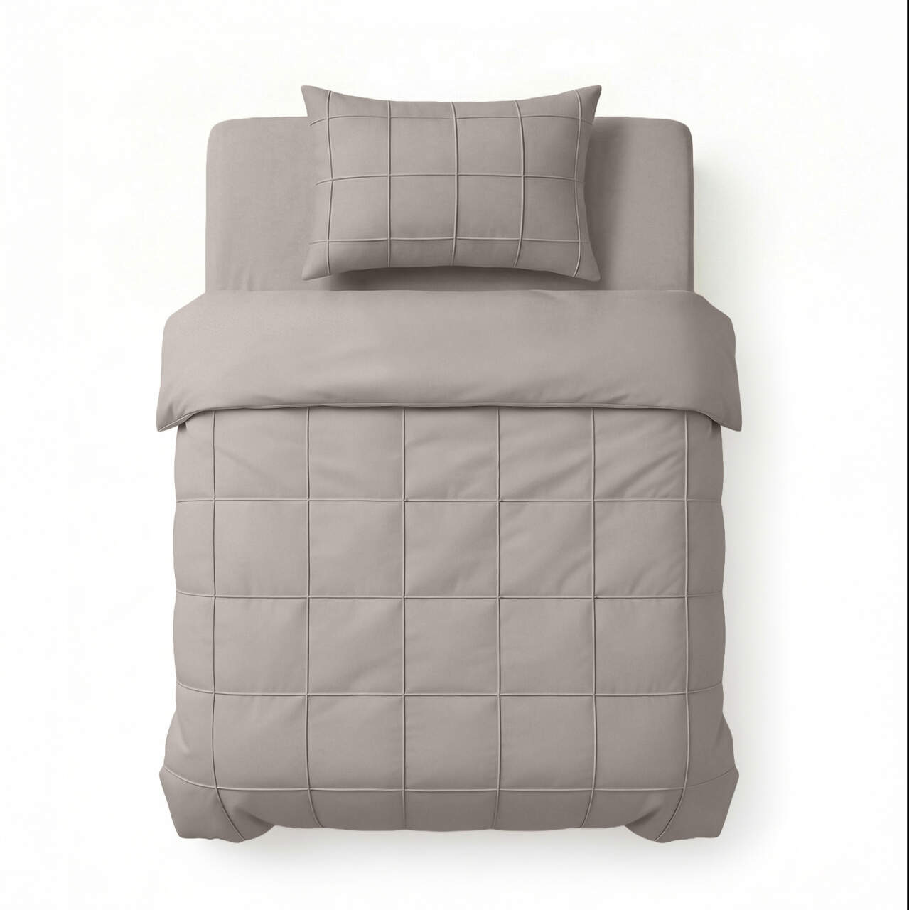 Check Pintuck Taupe/Grijs 140 x 200/220