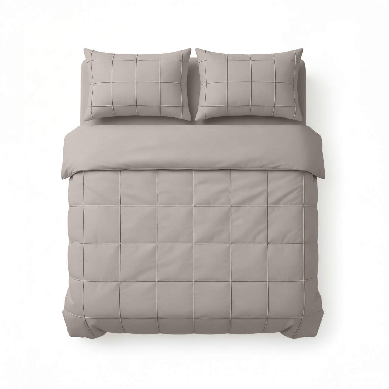 Check Pintuck Taupe/Grijs 240 x 200/220