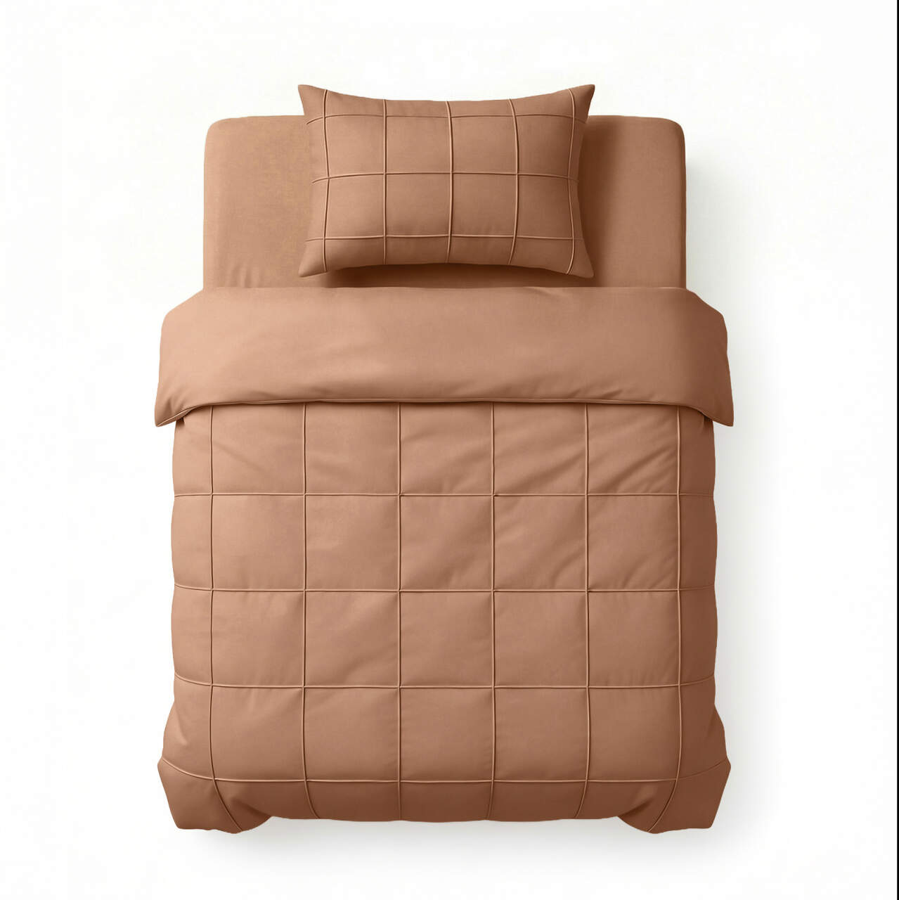 Check Pintuck Mocha Moose 140 x 200/220