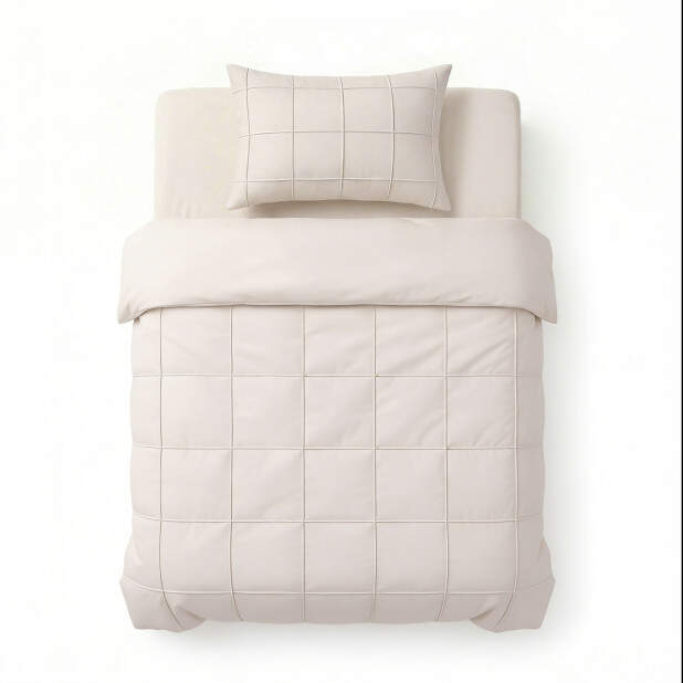 Check Pintuck Beige 140 x 200/220
