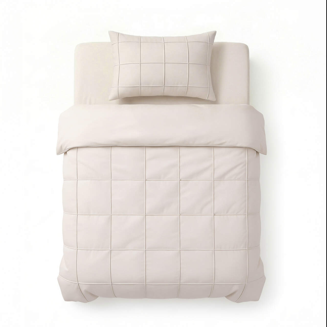 Check Pintuck Beige 140 x 200/220