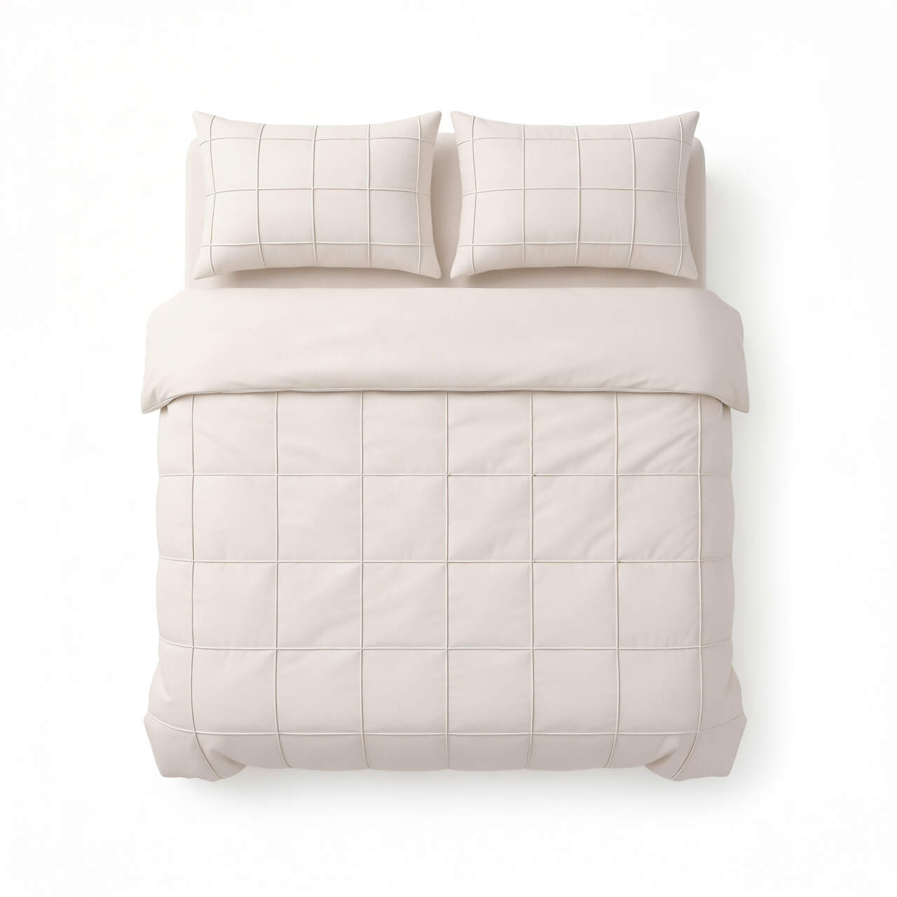 Check Pintuck Beige 240 x 200/220