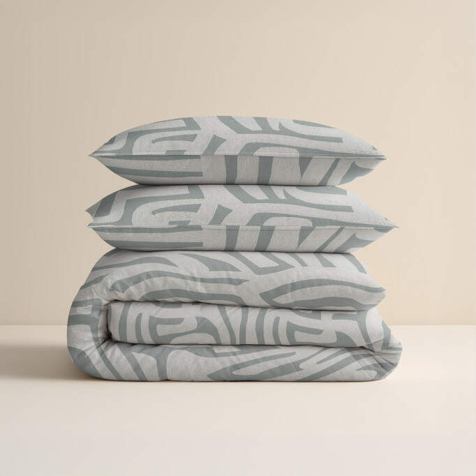 Flanel Danis Groen/Grijs 140 x 200/220