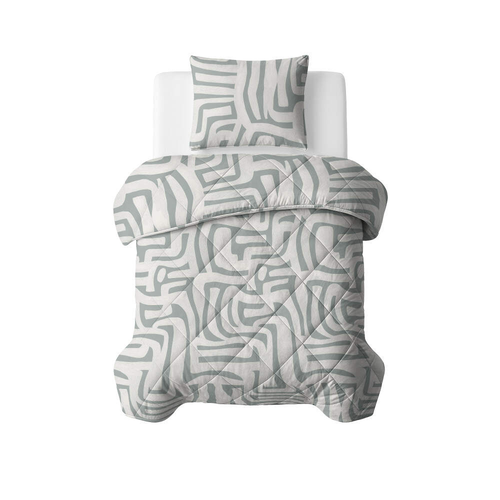Lazy Dekbed Eran Groen 140 x 200 Met Kussensloop