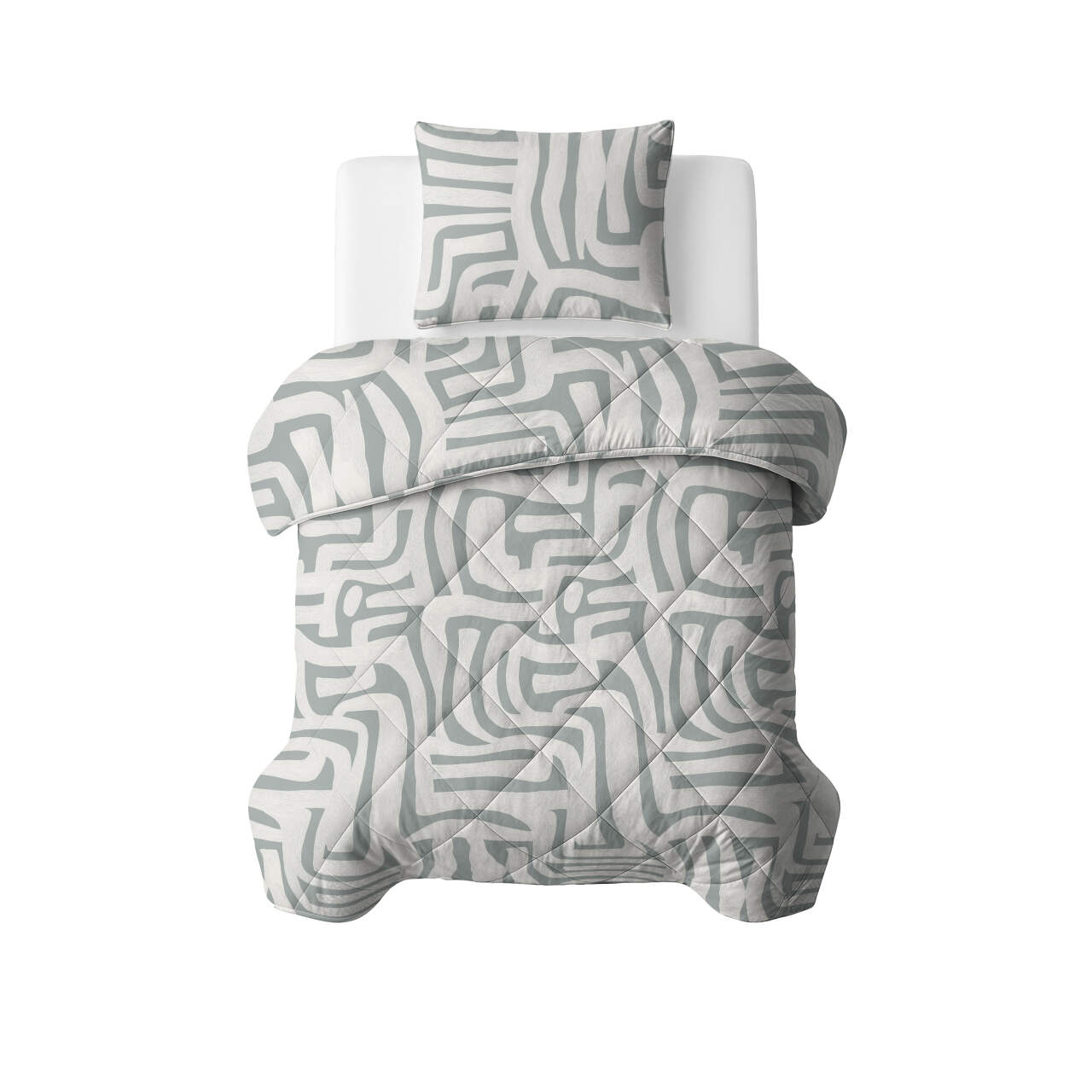 Lazy Dekbed Eran Groen 140 x 200 Met Kussensloop
