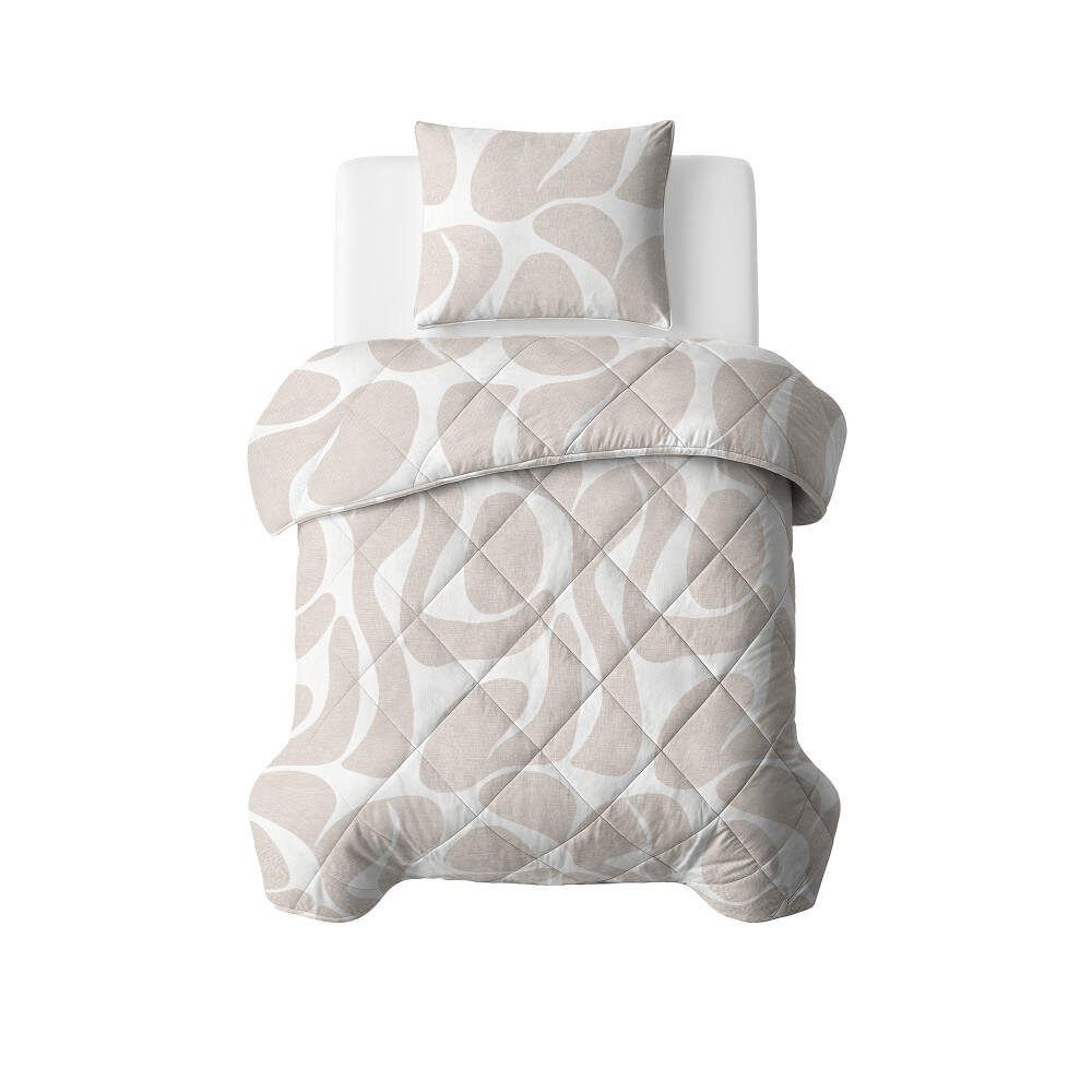 Lazy Dekbed Kello Taupe/Zand 140 x 200 Met Kussensloop