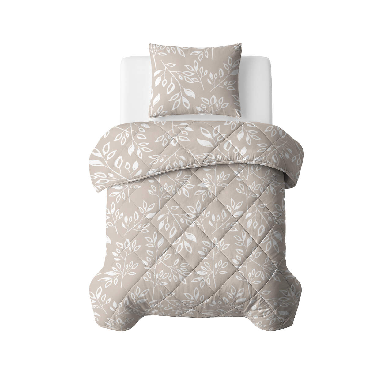 Lazy Dekbed Neva Taupe/Zand 140 x 200 Met Kussensloop
