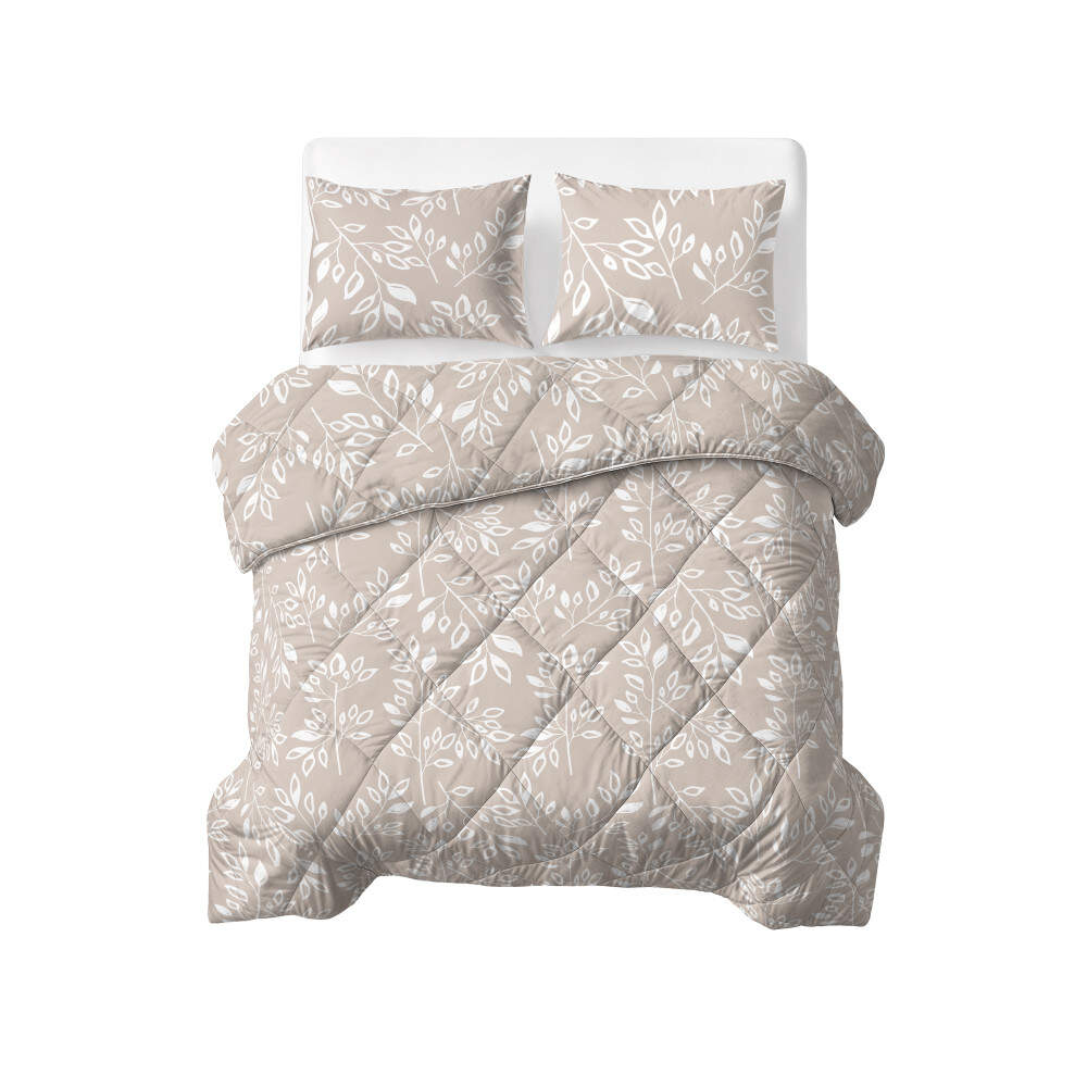 Lazy Dekbed Neva Taupe/Zand 200 x 200 Met Kussenslopen